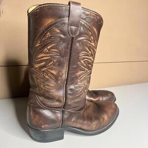 Vintage Double H Leather Western Cowboy Boots US Men’s 10 D